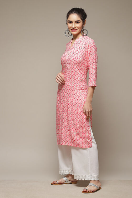 Green LIVA Straight Kurta image number 3